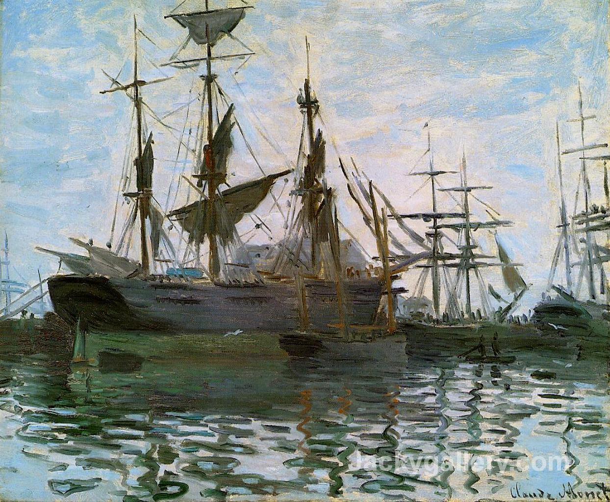 Ships in Harbor by Claude Monet paintings reproduction